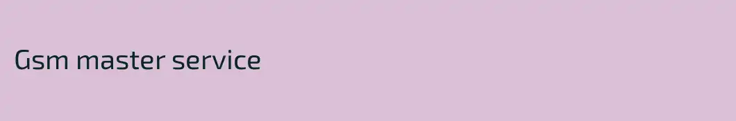 Gsm master service
